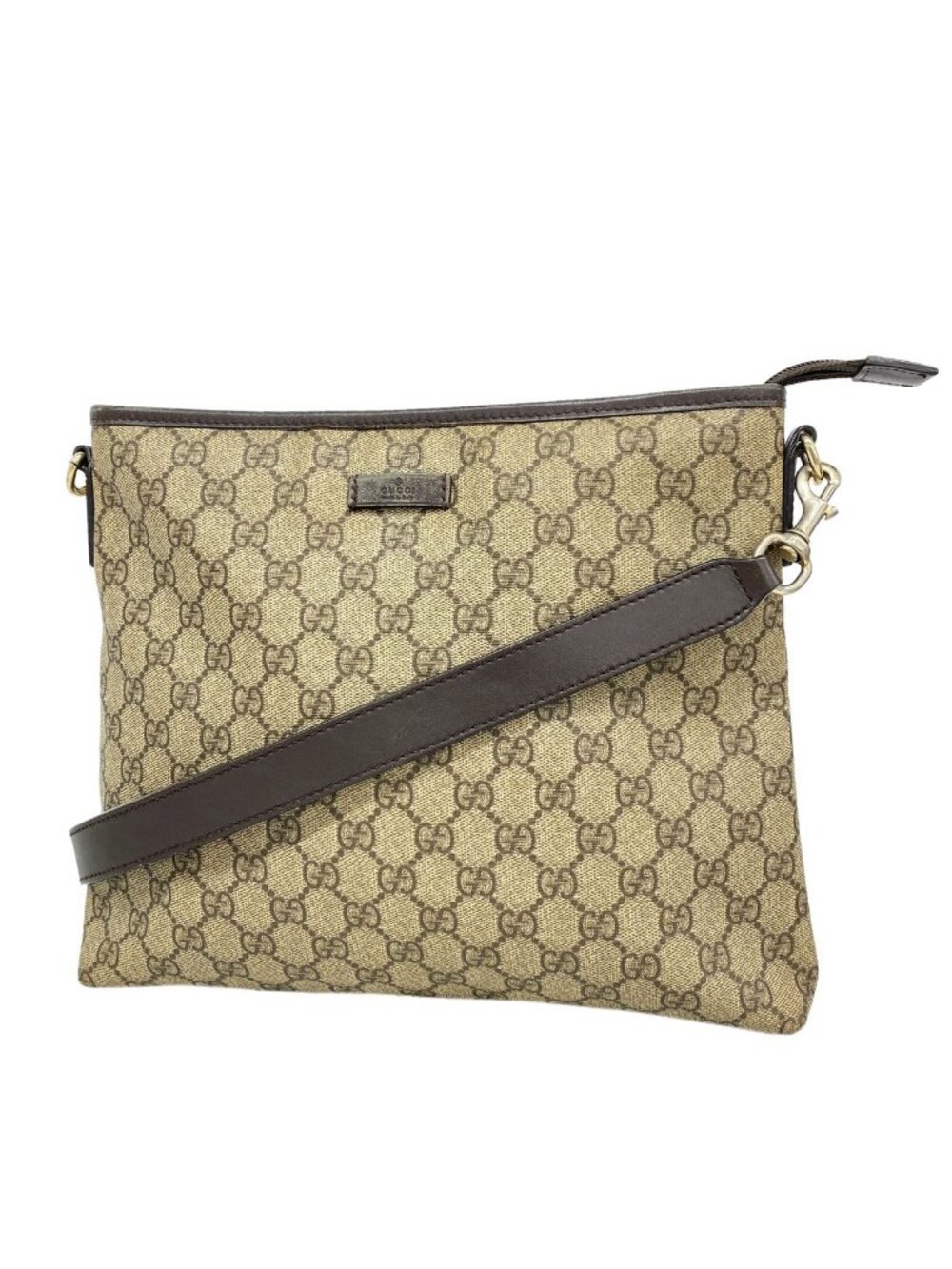 Gucci Shoulder Bag GG Supreme Brown Gold
